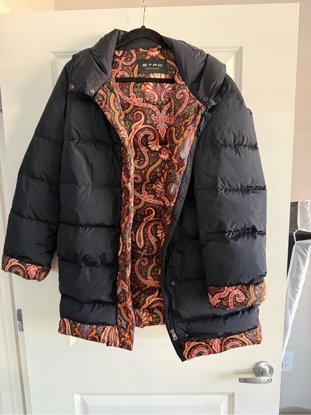 Etro Navy Blue Jacket with Multicolor Paisley Lining